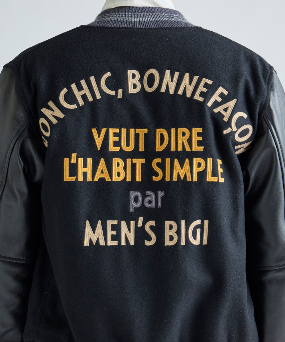 MEN'S BIGI 1985 MODEL Super 140's STADIUM JUMPER ブラック