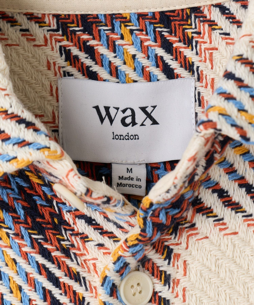 MEN'S BIGI wax london Whiting Ecru And Multicolour Bold Check Overshirt キナリ