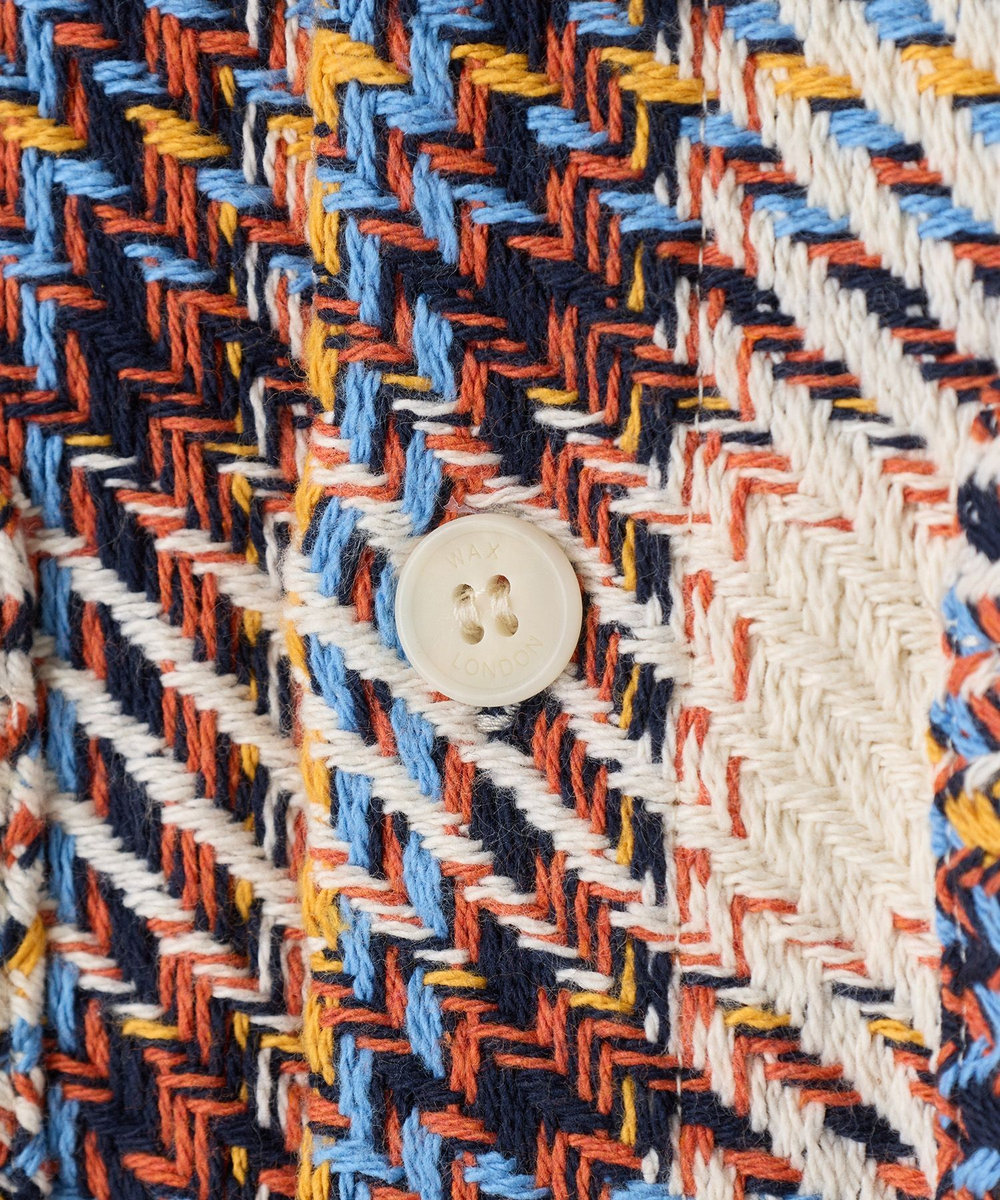 MEN'S BIGI wax london Whiting Ecru And Multicolour Bold Check Overshirt キナリ