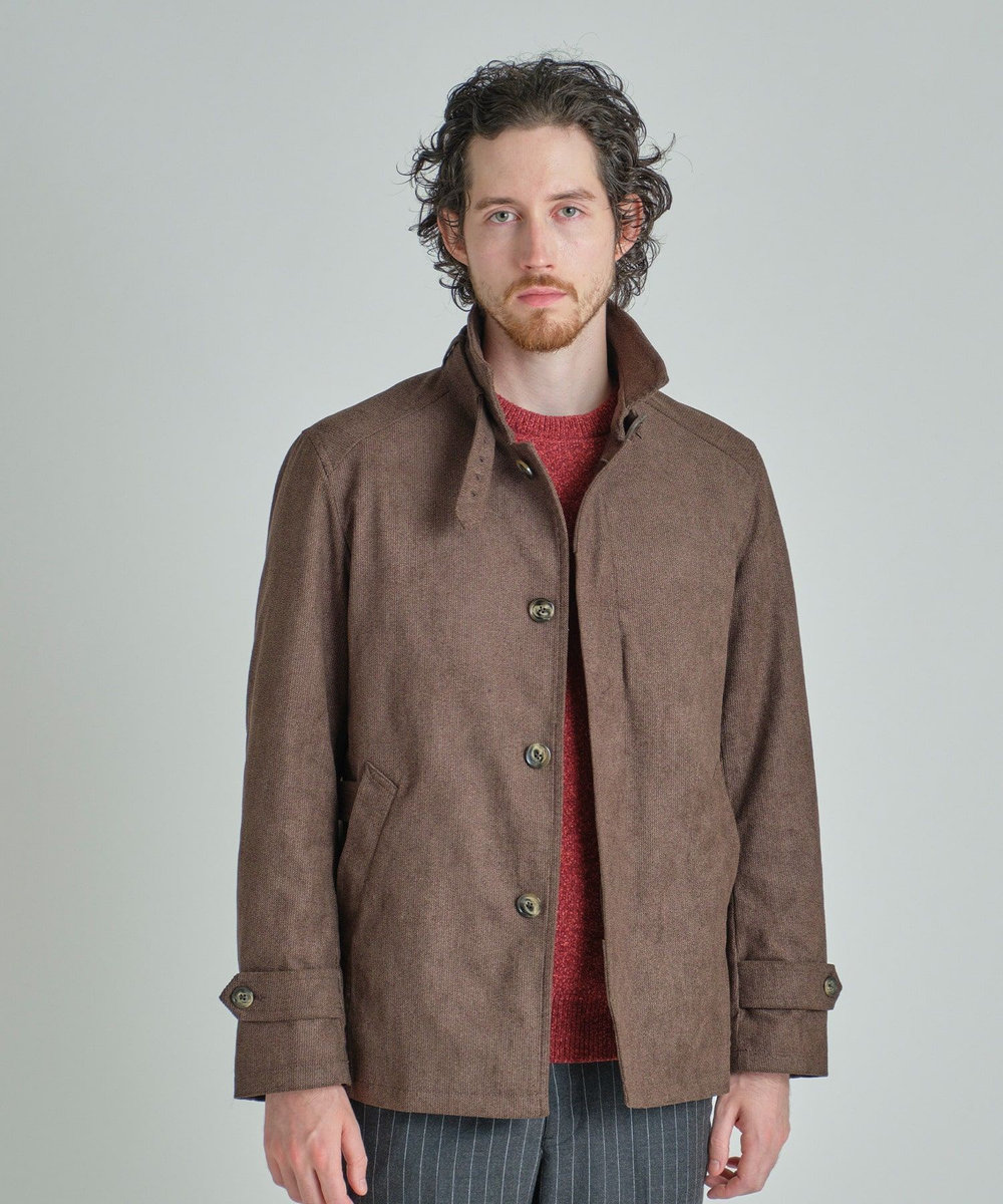 MEN'S BIGI ヘリンボーンプリント スタンドカラーブルゾン＜ストレッチ＞ ブラウン系その他