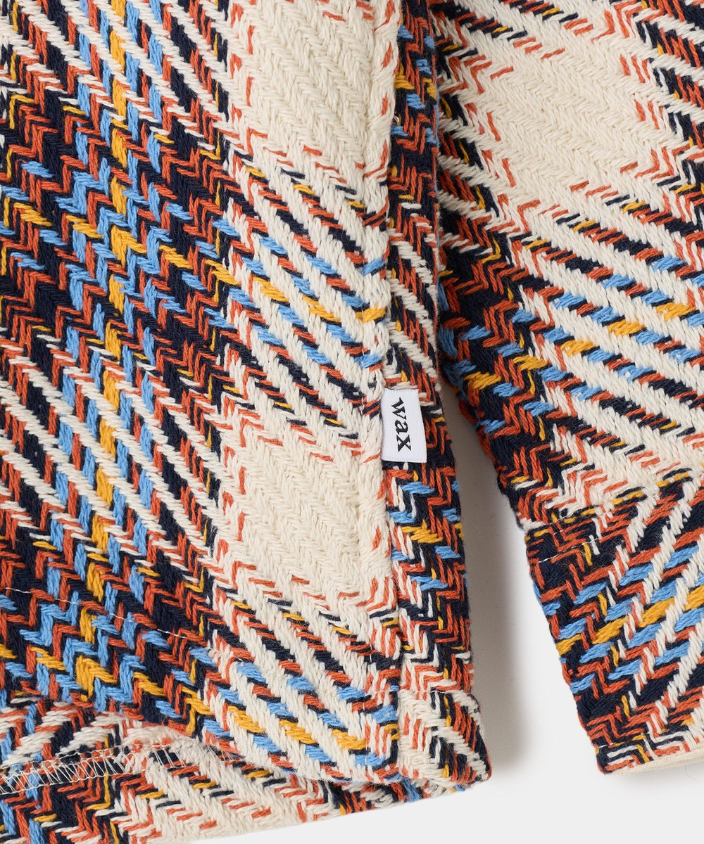 MEN'S BIGI wax london Whiting Ecru And Multicolour Bold Check Overshirt キナリ