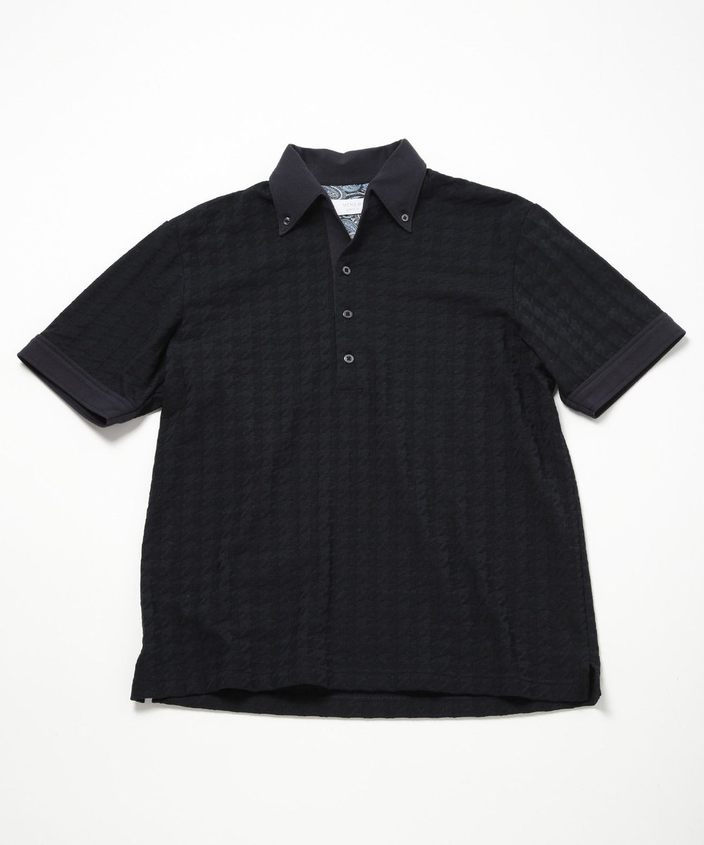 MEN'S BIGI 【ACTIVE TAILOR】リンクスジャカードポロシャツ ネイビー