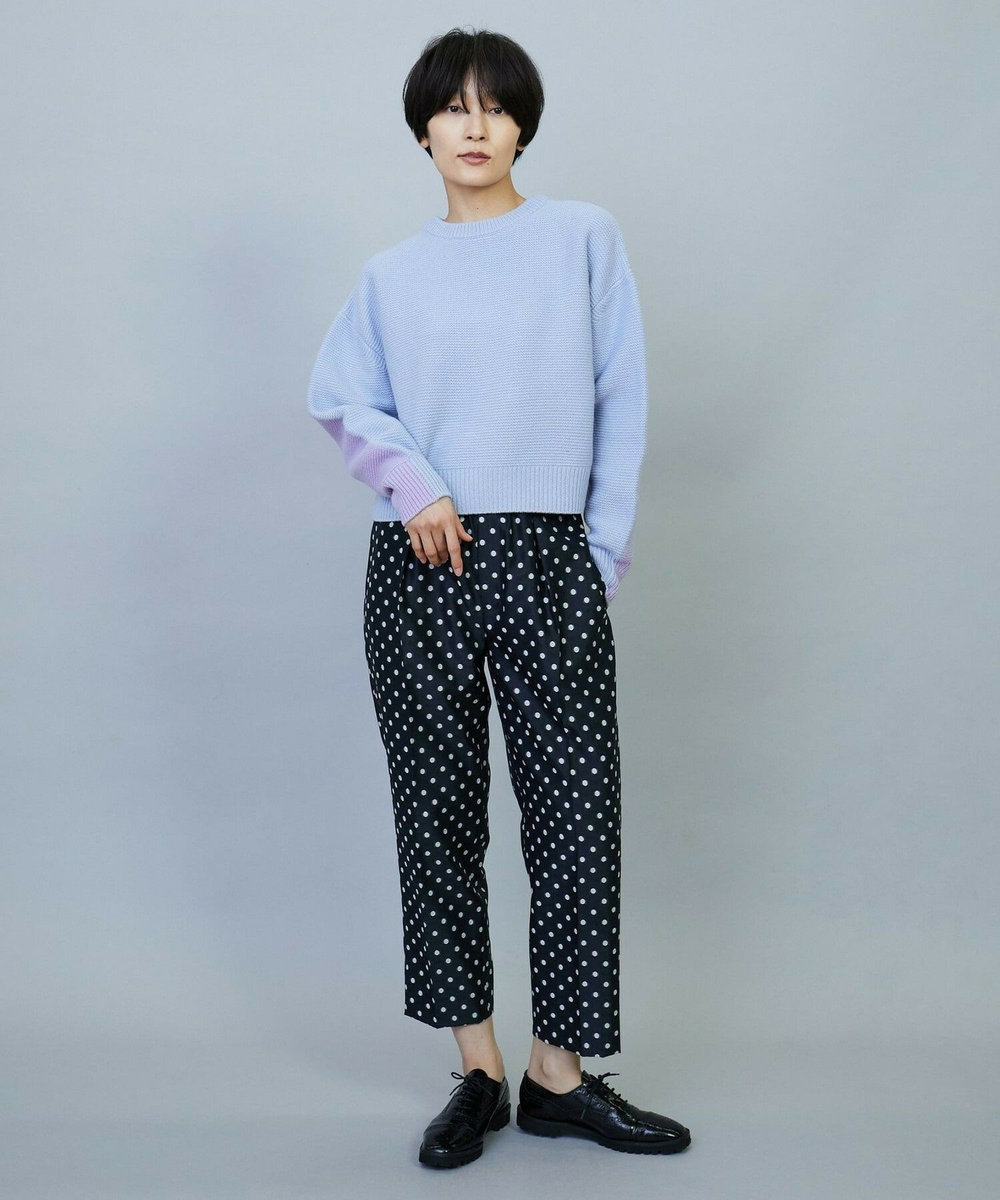 MOGA ANNUAL×MOGA　ウールカシミヤバイカラープルオーバー サックスブルー