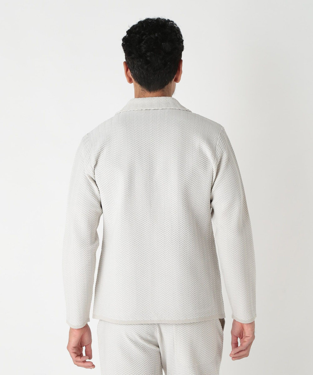MEN'S BIGI 【ACTIVE TAILOR】ヘリンボーンニットジャケット オフホワイト