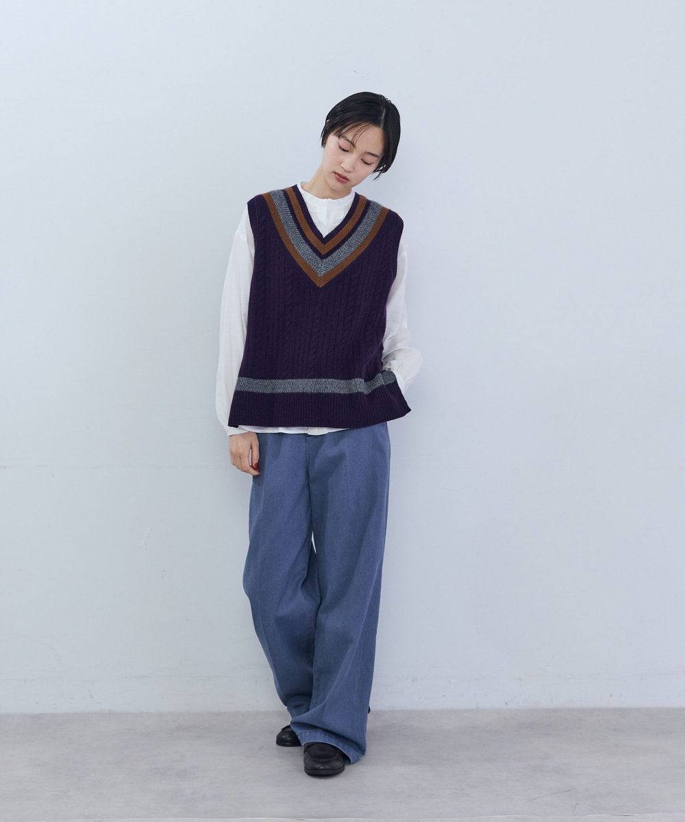 ADIEU TRISTESSE チルデンニットベスト パープル系その他