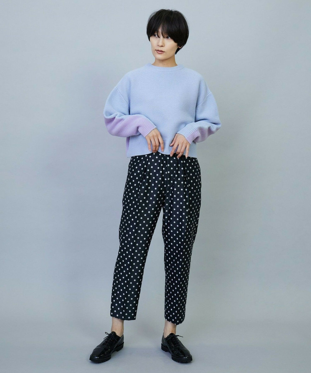 MOGA ANNUAL×MOGA　ウールカシミヤバイカラープルオーバー サックスブルー