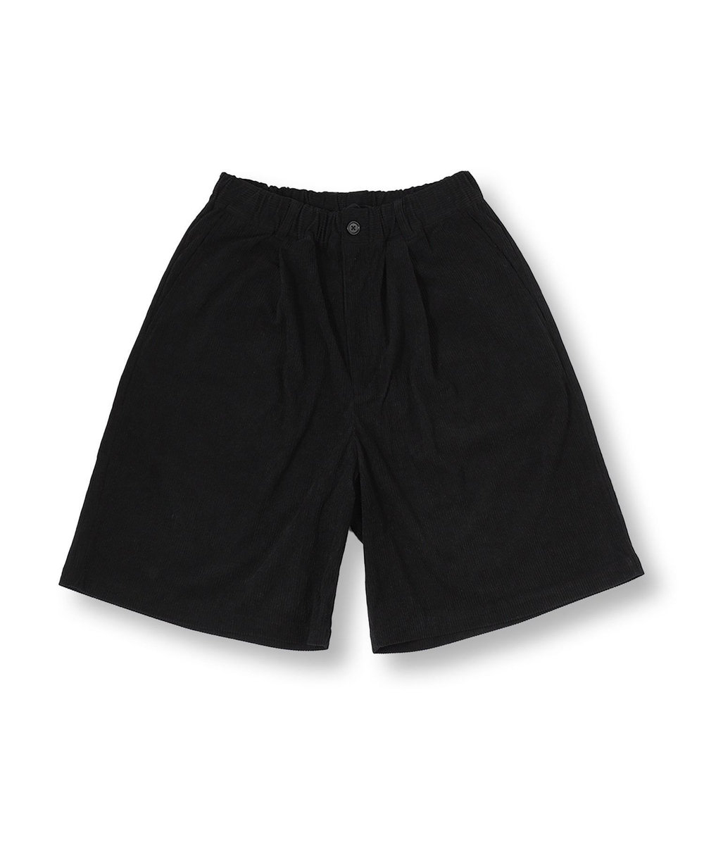 MEN'S BIGI サマーコーデュロイワイドハーフパンツ ブラック