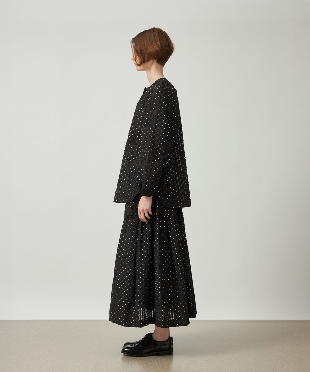 DÉPAREILLÉ LAME DOT JACQUARD SKIRT / ラメドットジャガードスカート ブラック