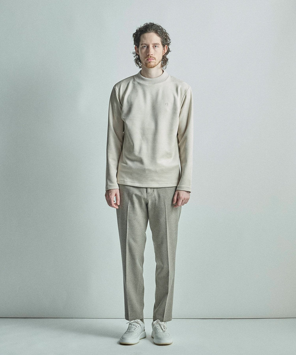 MEN'S BIGI 【COLE HAAN/コール ハーン】別注スエードタッチモックネックロングTシャツ ホワイト