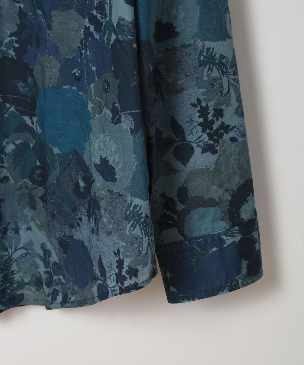 MEN'S BIGI エスニックLibertyプリントシャツ ネイビー