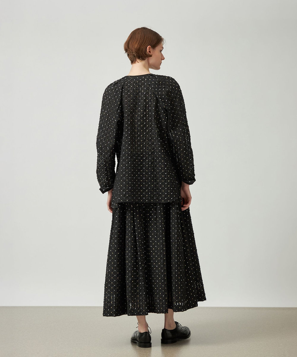 DÉPAREILLÉ LAME DOT JACQUARD SKIRT / ラメドットジャガードスカート ブラック