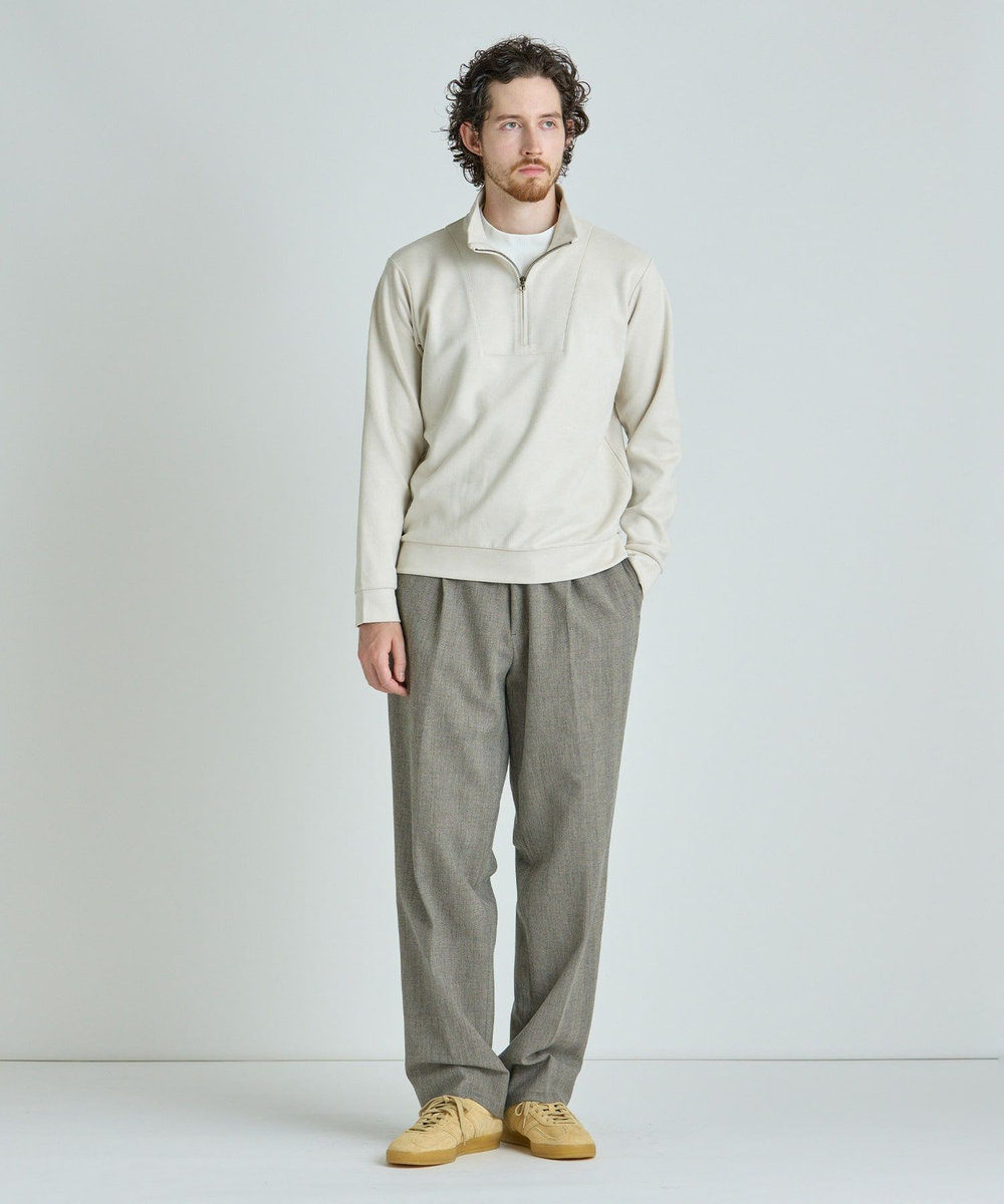 MEN'S BIGI スエードフェイクレイヤードプルオーバー オフホワイト