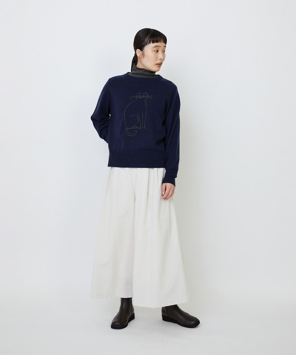 LOISIR コットンフライスタートルネックプルオーバー チャコールグレー