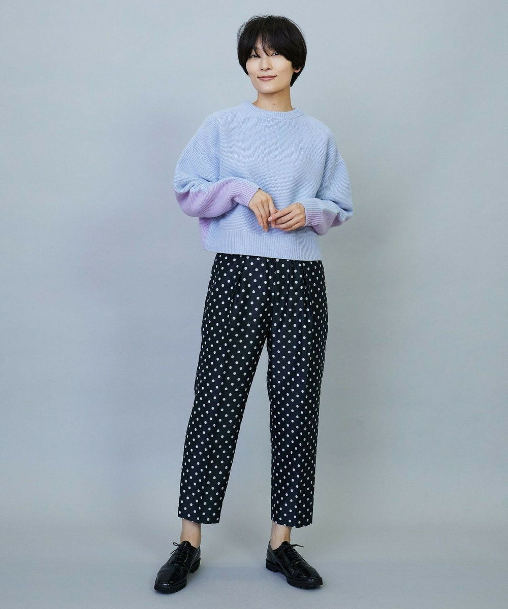 MOGA ANNUAL×MOGA　ウールカシミヤバイカラープルオーバー サックスブルー