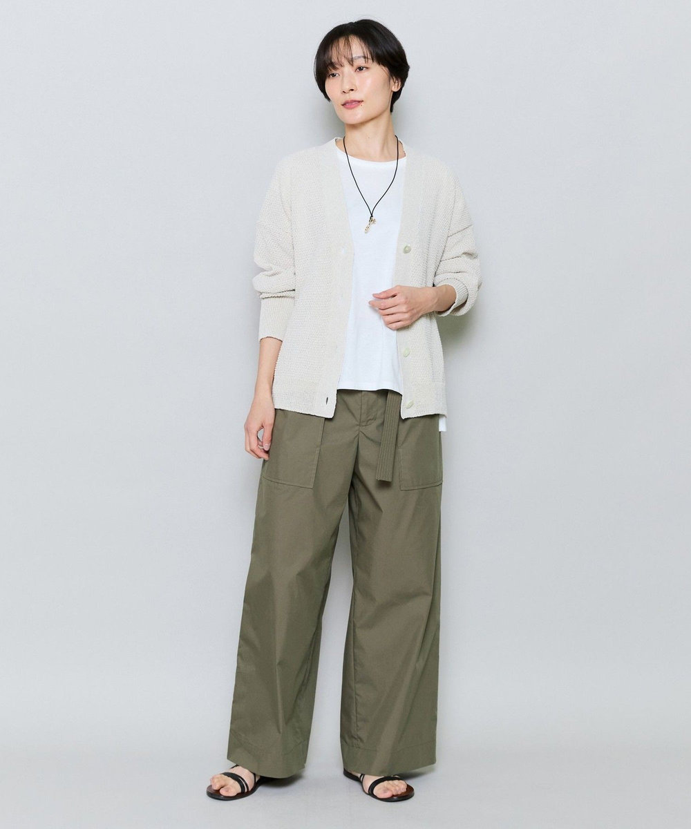 MOGA 60/2天竺メッシュレイヤードクルーネックTシャツ オフホワイト