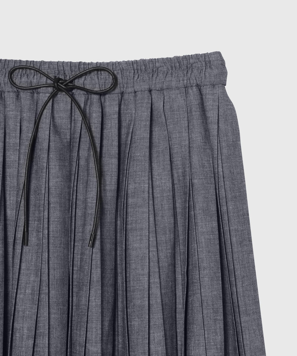 DÉPAREILLÉ 4.5OZ DENIM PLEATS SKIRT / 4.5OZ デニムプリーツスカート インディゴブルー