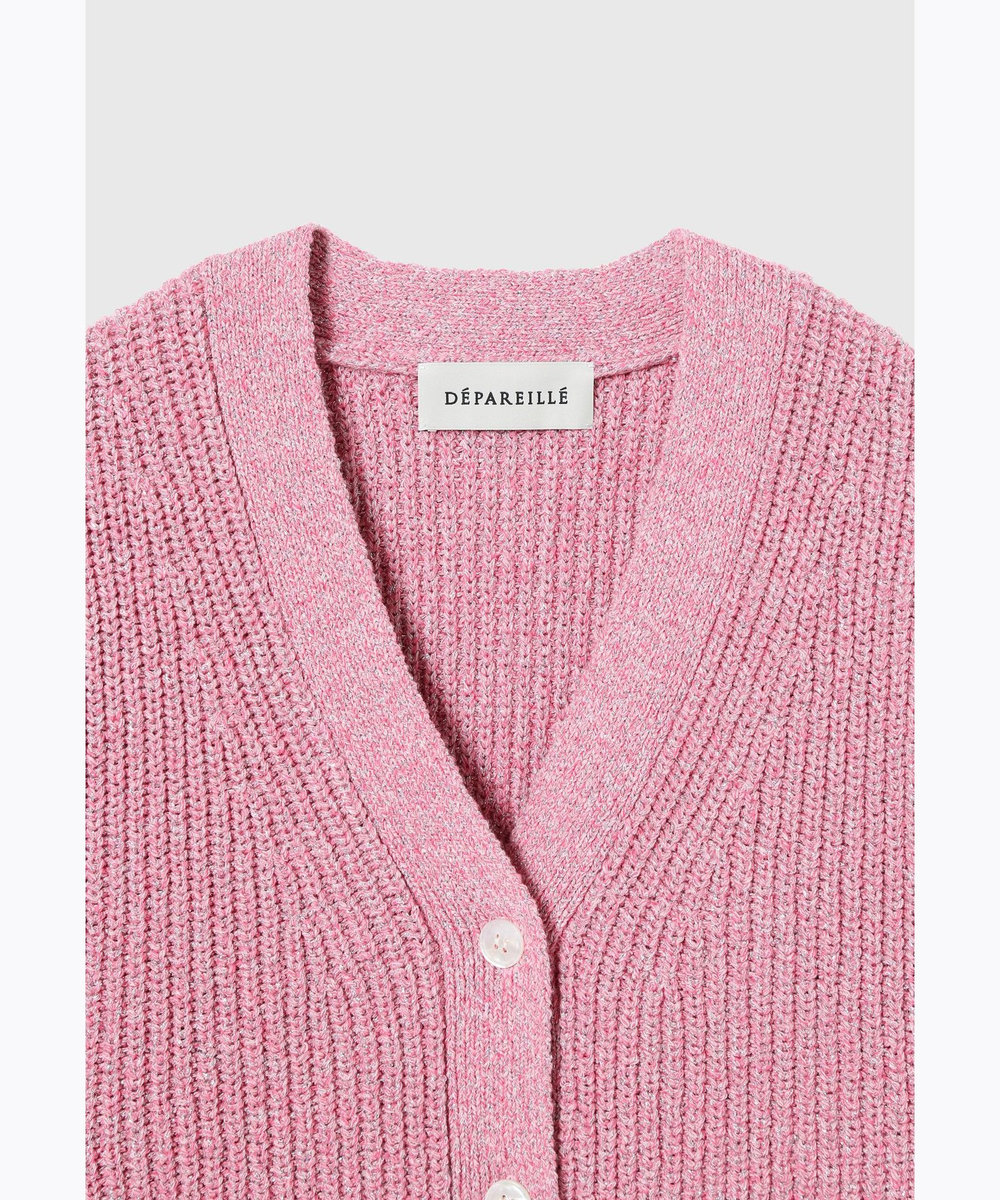 DÉPAREILLÉ MIX LAME CARDIGAN / ミックスラメカーディガン ピンク