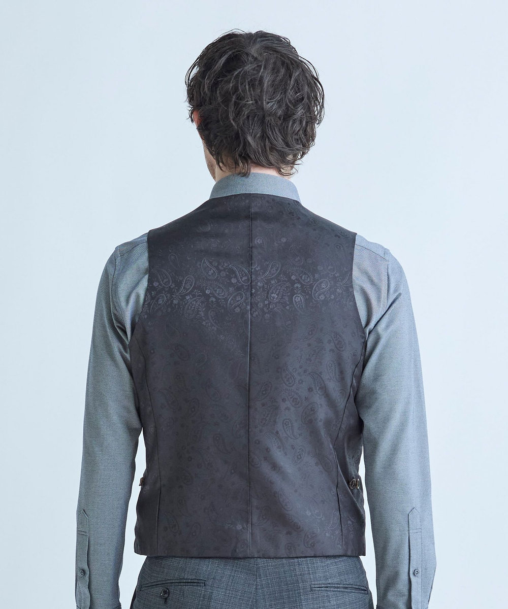 MEN'S BIGI ミックスヤーン/ポップサック リバーシブルベスト グレー