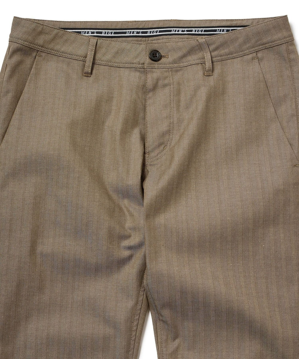 MEN'S BIGI ＜ON/OFF兼用＞シャドーヘリンボーンストレッチパンツ ベージュ