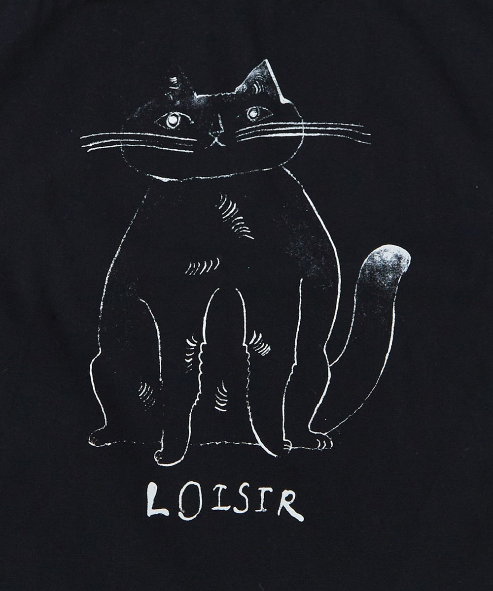 LOISIR 【アーティストコラボ】LOISIR×TORANEKOBONBONぽってりネコトートバッグ ブラック