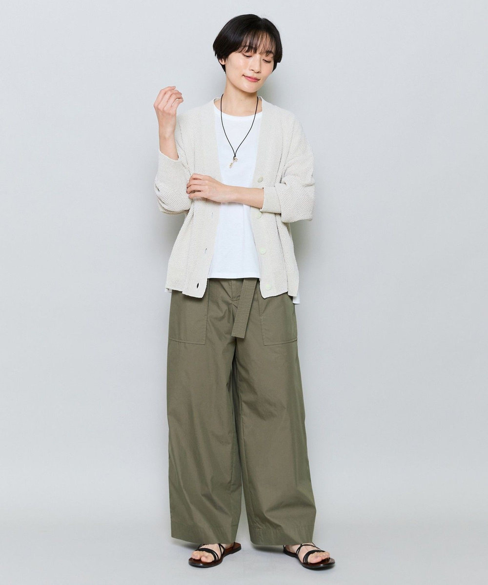 MOGA 60/2天竺メッシュレイヤードクルーネックTシャツ オフホワイト