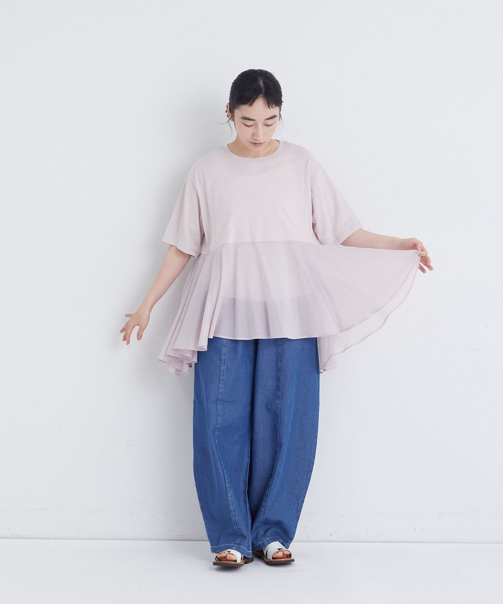 congés payés ADIEU TRISTESSE 【FAVE】インドコットン×カットソーTシャツ ピンク