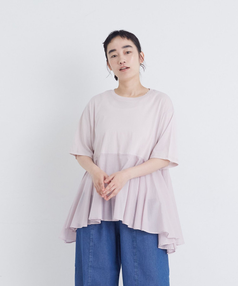 congés payés ADIEU TRISTESSE 【FAVE】インドコットン×カットソーTシャツ ピンク