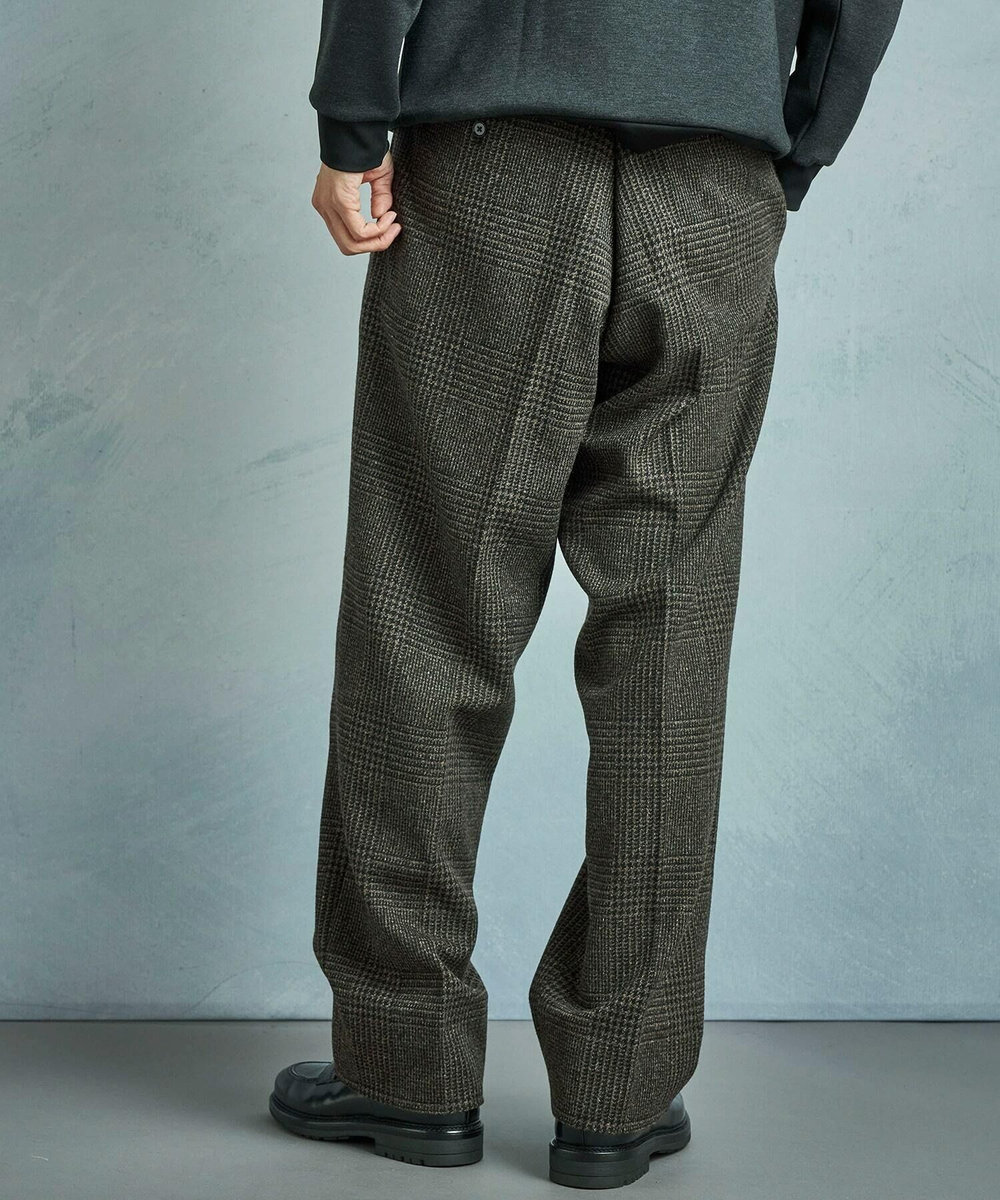 MEN'S BIGI ウールグレンチェック ワイドパンツ ブラウン