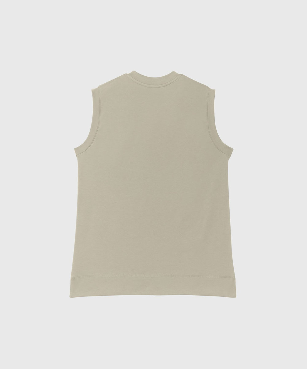 DÉPAREILLÉ SMOOTH NO SLEEVE T SHIRT / スムースノースリーブTシャツ グレイッシュベージュ