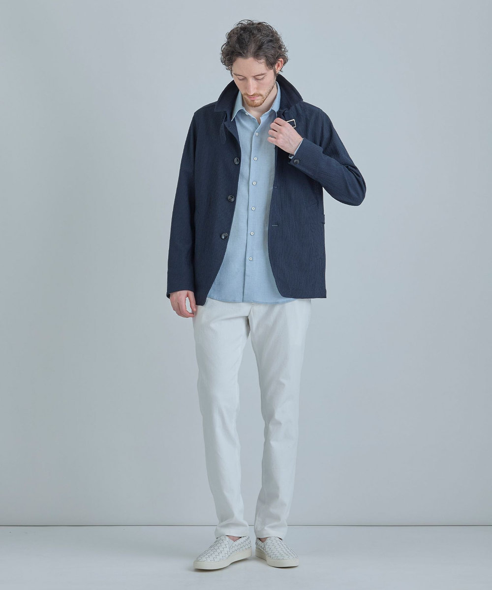 MEN'S BIGI シェルタリングドライオックス フルレングスパンツ＜吸汗速乾/紫外線防止/接触冷感/ストレッチ＞ ホワイト