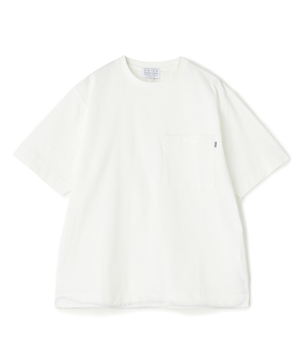 UNION STATION ペーパータッチドローコードTシャツ＜ストレッチ・速乾・マシンウォッシャブル・イージーケア接触冷感＞ ホワイト