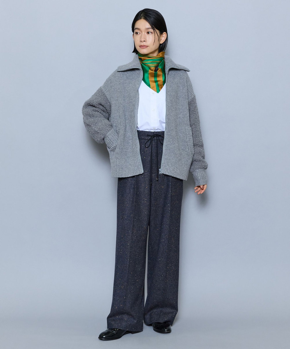 MOGA 畦×ビッグループハイネックブルゾン グレー