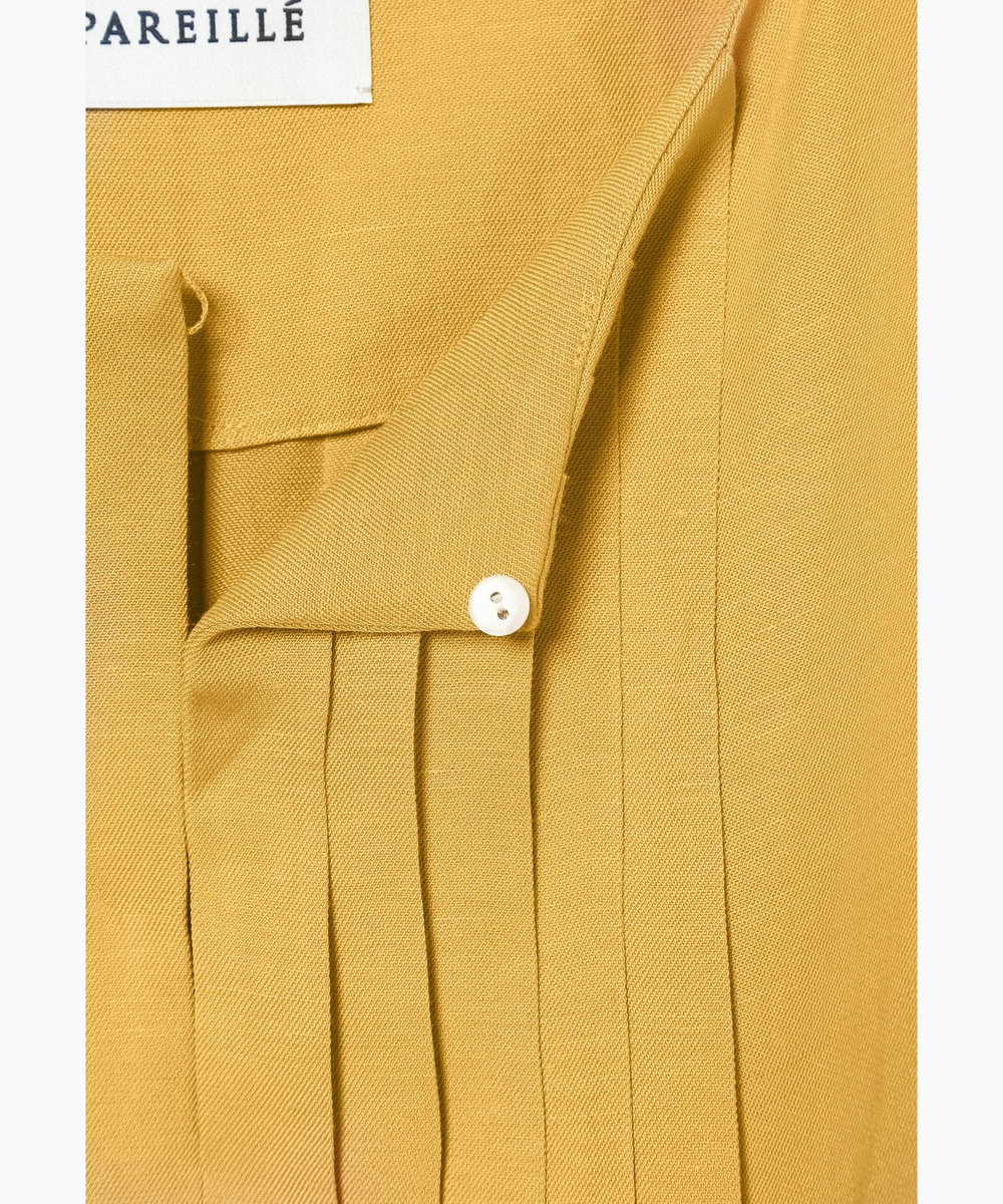 DÉPAREILLÉ TWILL WASHER TUCK NO SLEEVE BLOUSE / ツイルワッシャータックノースリーブブラウス イエロー