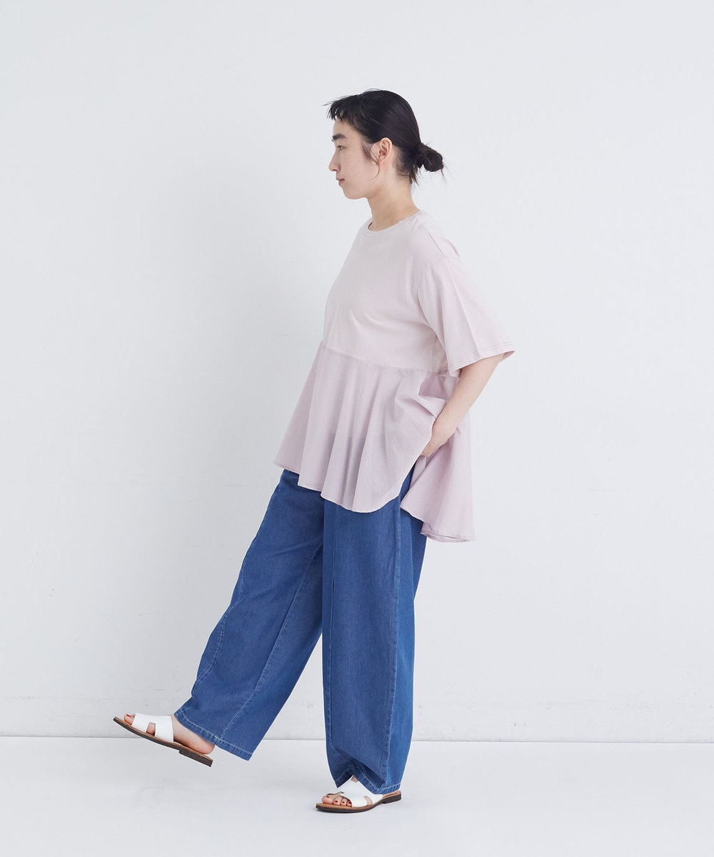 congés payés ADIEU TRISTESSE 【FAVE】インドコットン×カットソーTシャツ ピンク