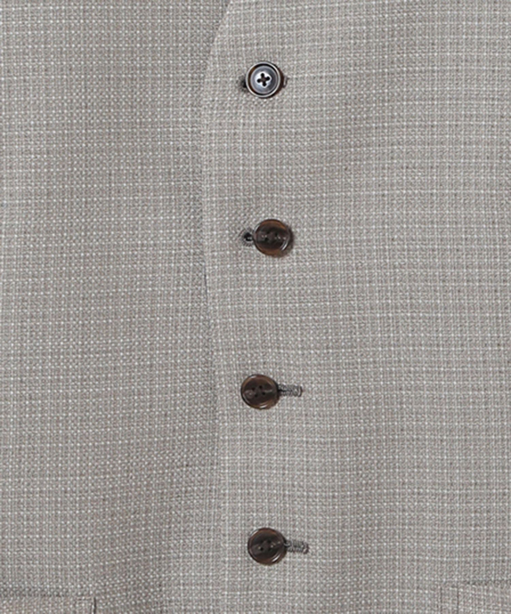 MEN'S BIGI ミックスヤーン/ポップサックリバーシブルベスト ベージュ