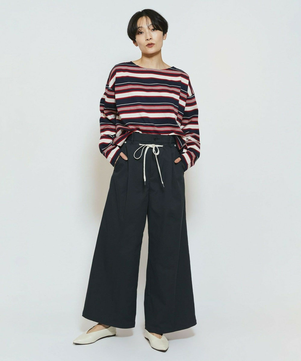 feerique feerique マルチボーダーワイドプルオーバーT レッド系その他