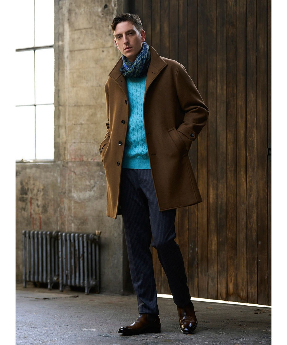 MEN'S BIGI 【Bellandi/べランディ】スタンドカラーコート ブラウン