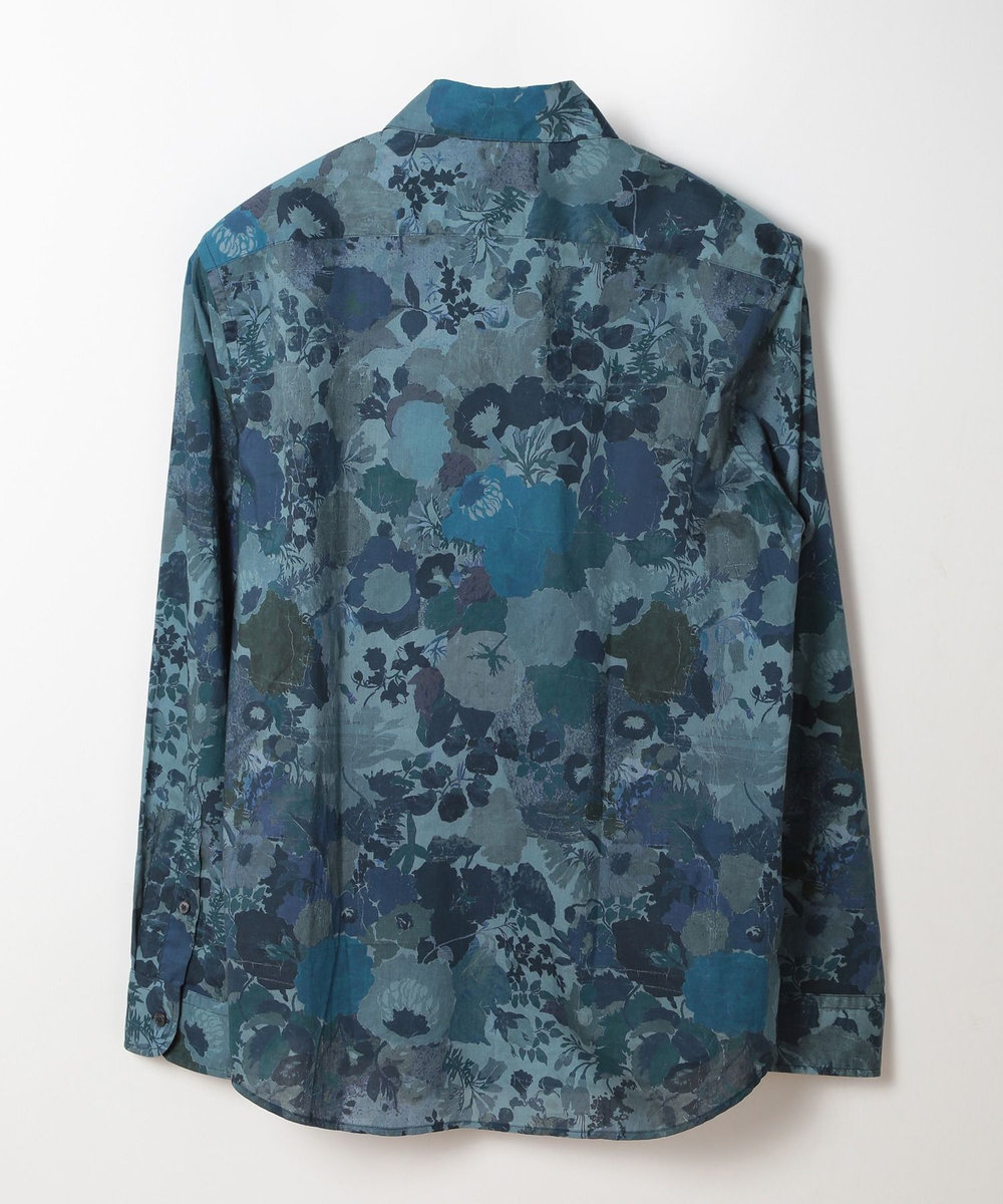 MEN'S BIGI エスニックLibertyプリントシャツ ネイビー