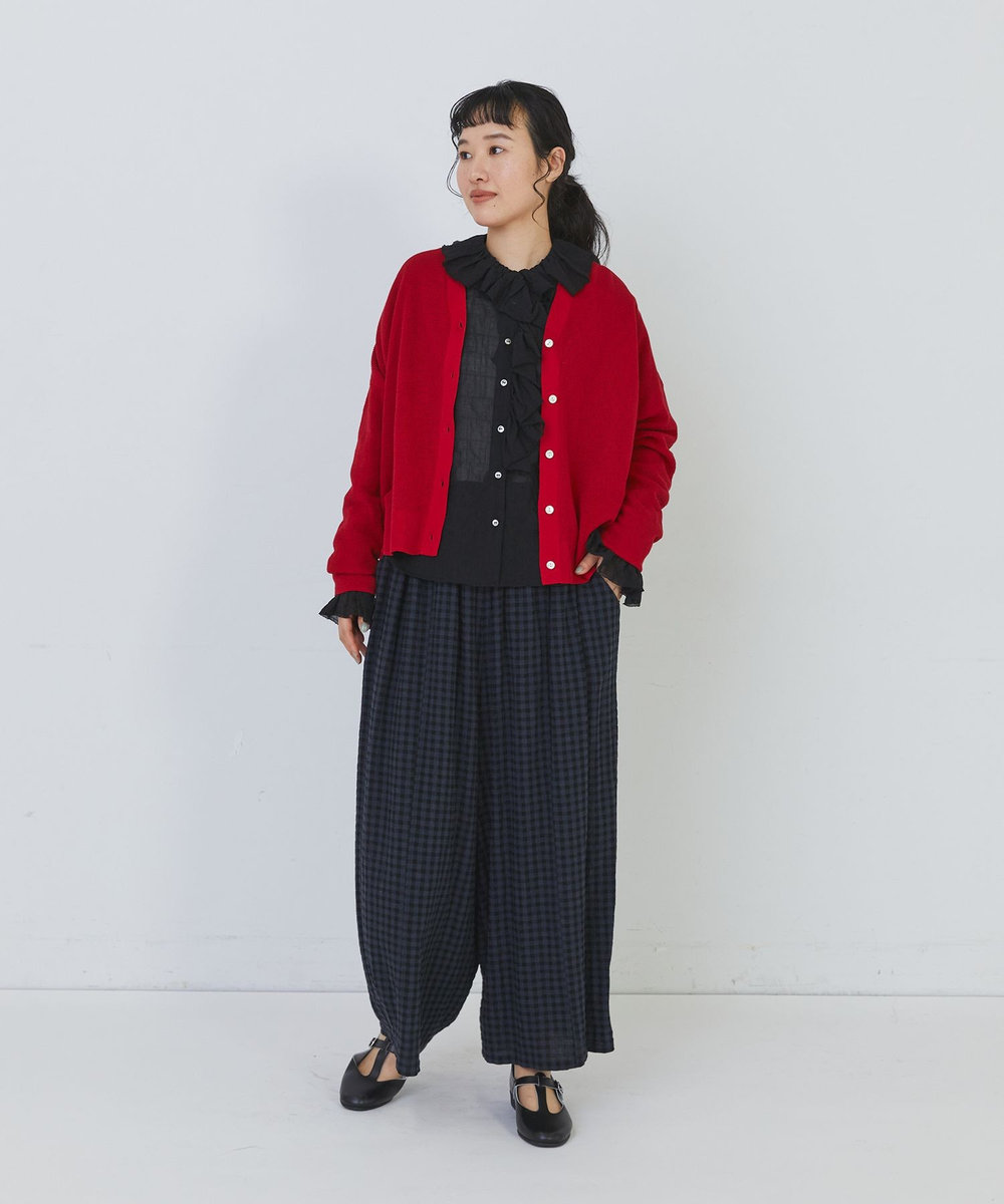 congés payés ADIEU TRISTESSE Kanocoさんコラボ　フリルブラウス ブラック