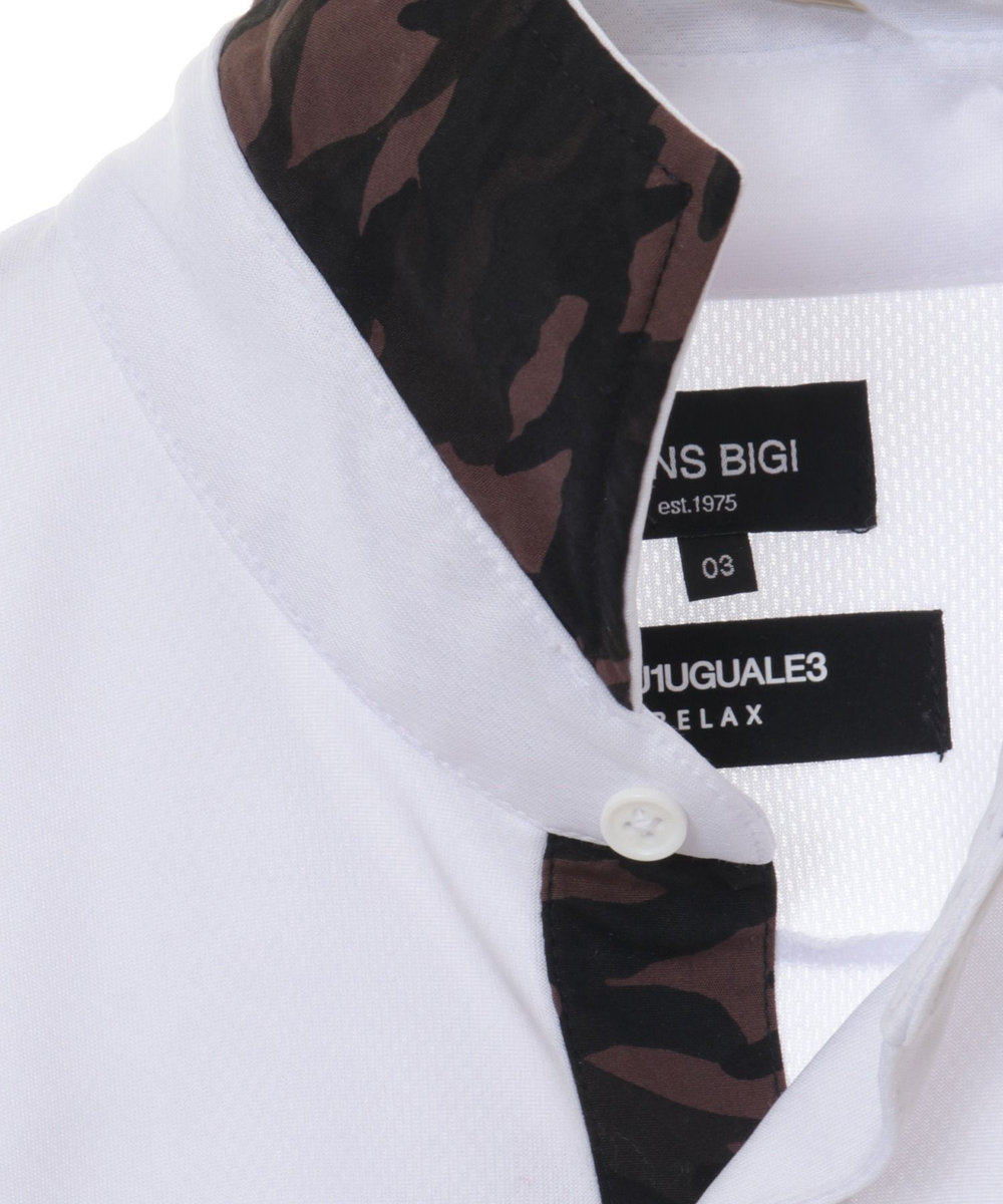 MEN'S BIGI ＜1PIU1UGUALE3 RELAX＞別注　リバーメッシュポロシャツ ホワイト
