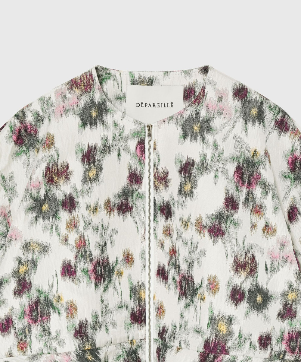 DÉPAREILLÉ FLOWER JACQUARD JACKET / フラワージャガードジャケット ホワイト