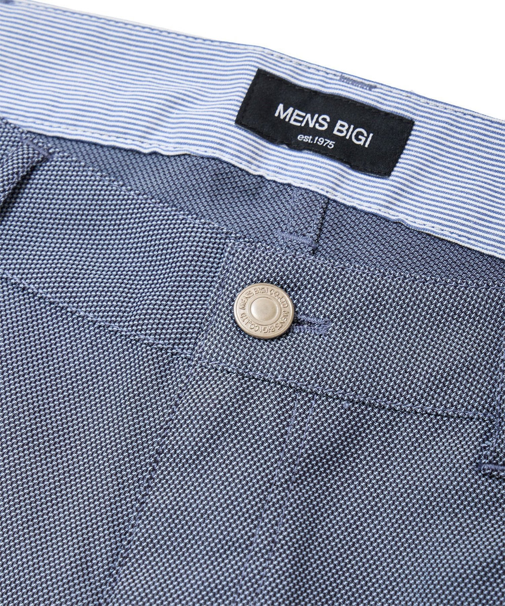 MEN'S BIGI COOLMAXドビーストレッチクロップドパンツ ブルー