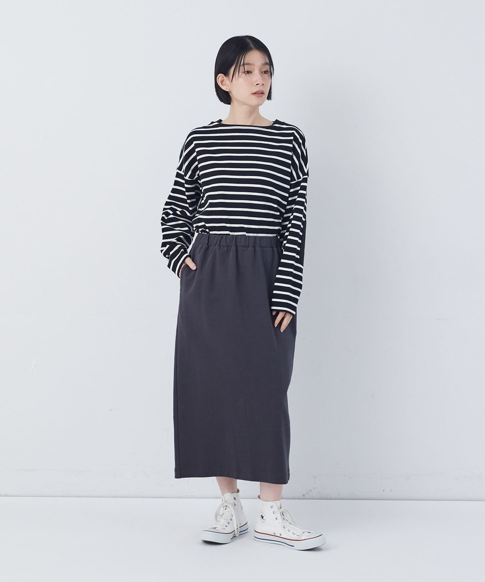 congés payés ADIEU TRISTESSE ポンチストレートスカート チャコールグレー
