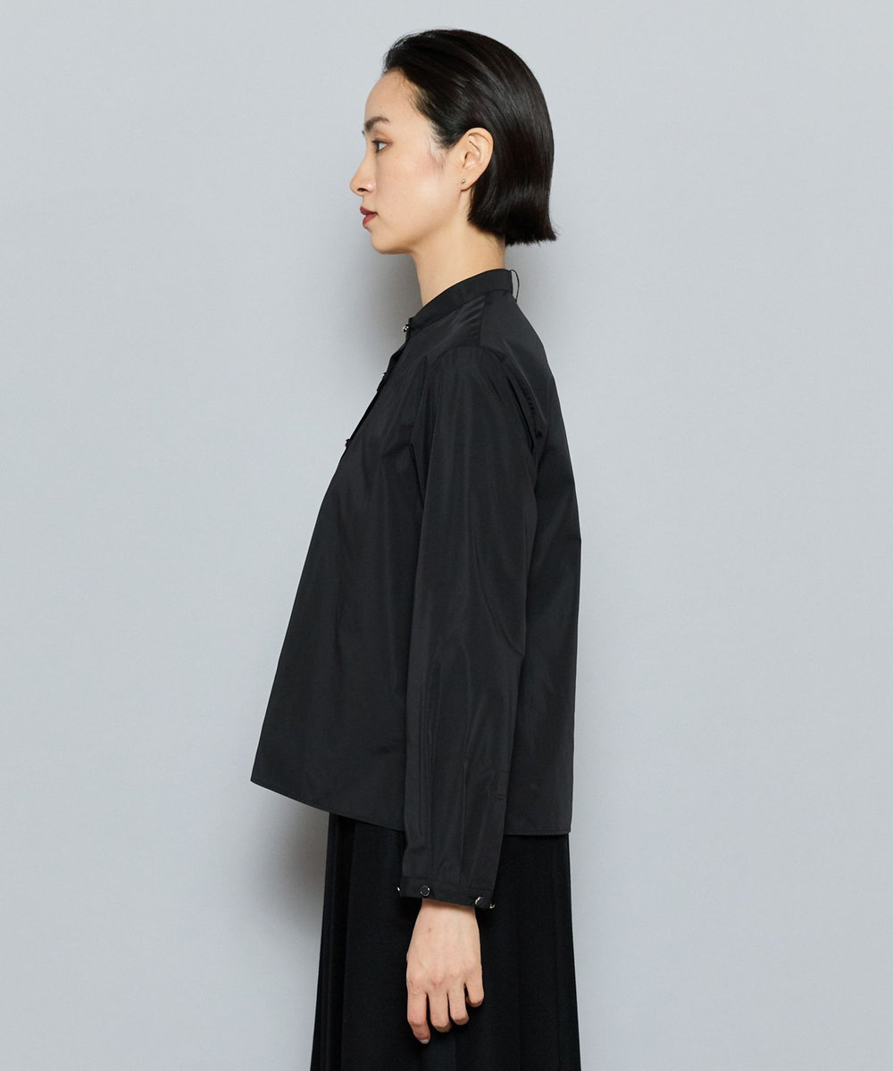 L'EQUIPE COUTURIER シルク混タフタ＆コットンシャツ ブラック