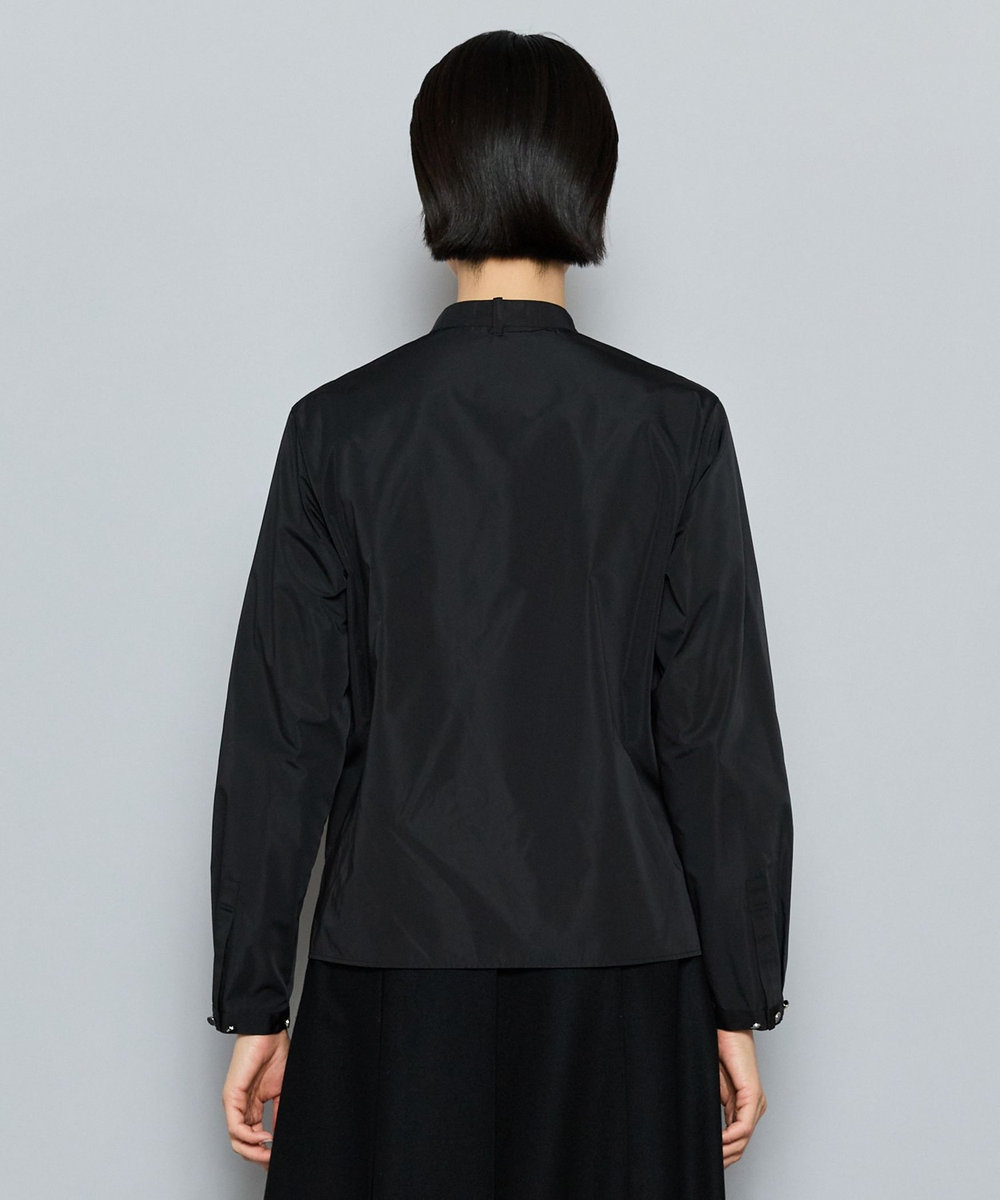 L'EQUIPE COUTURIER シルク混タフタ＆コットンシャツ ブラック