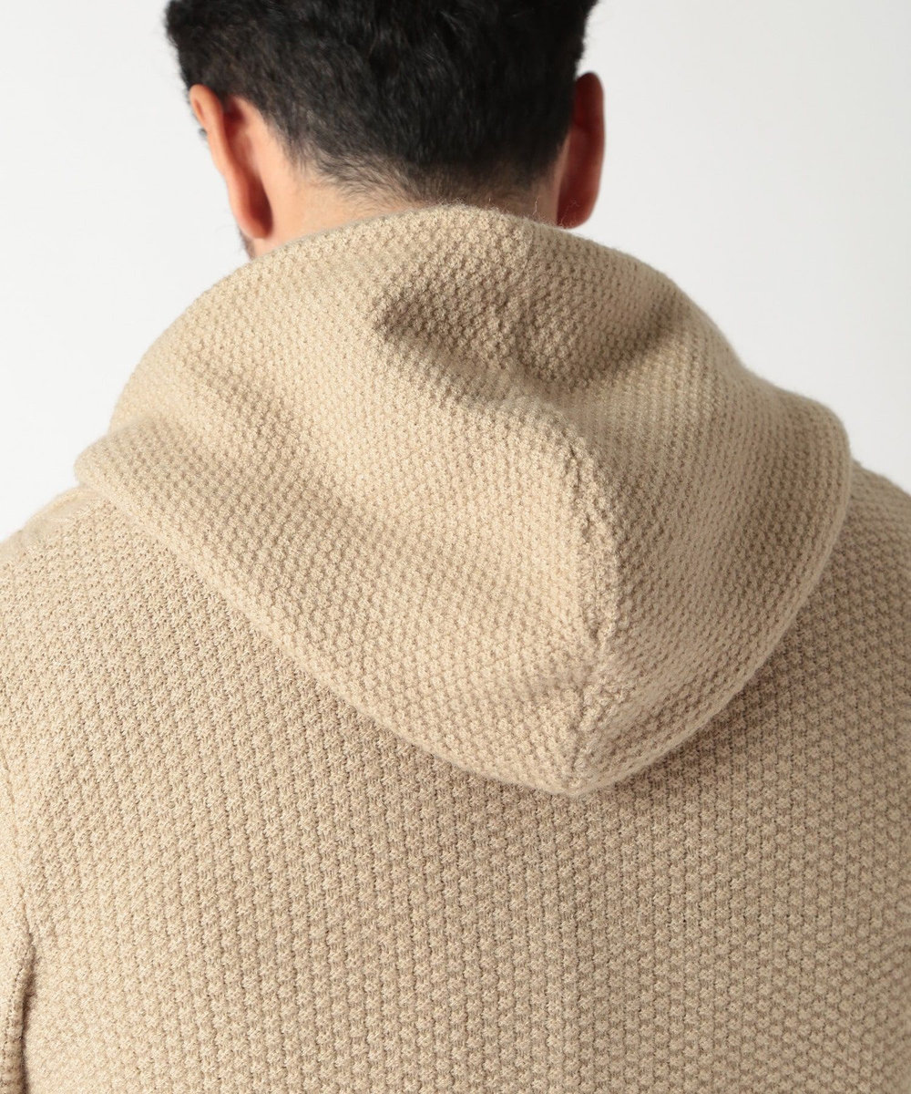 MEN'S BIGI ケーブルニットパーカー ベージュ
