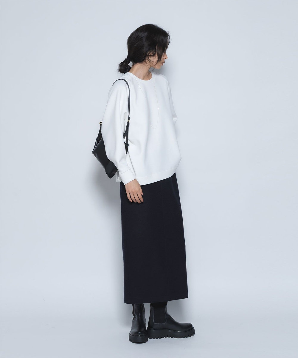 1er Arrondissement ウールスムースタイトスカート ネイビー