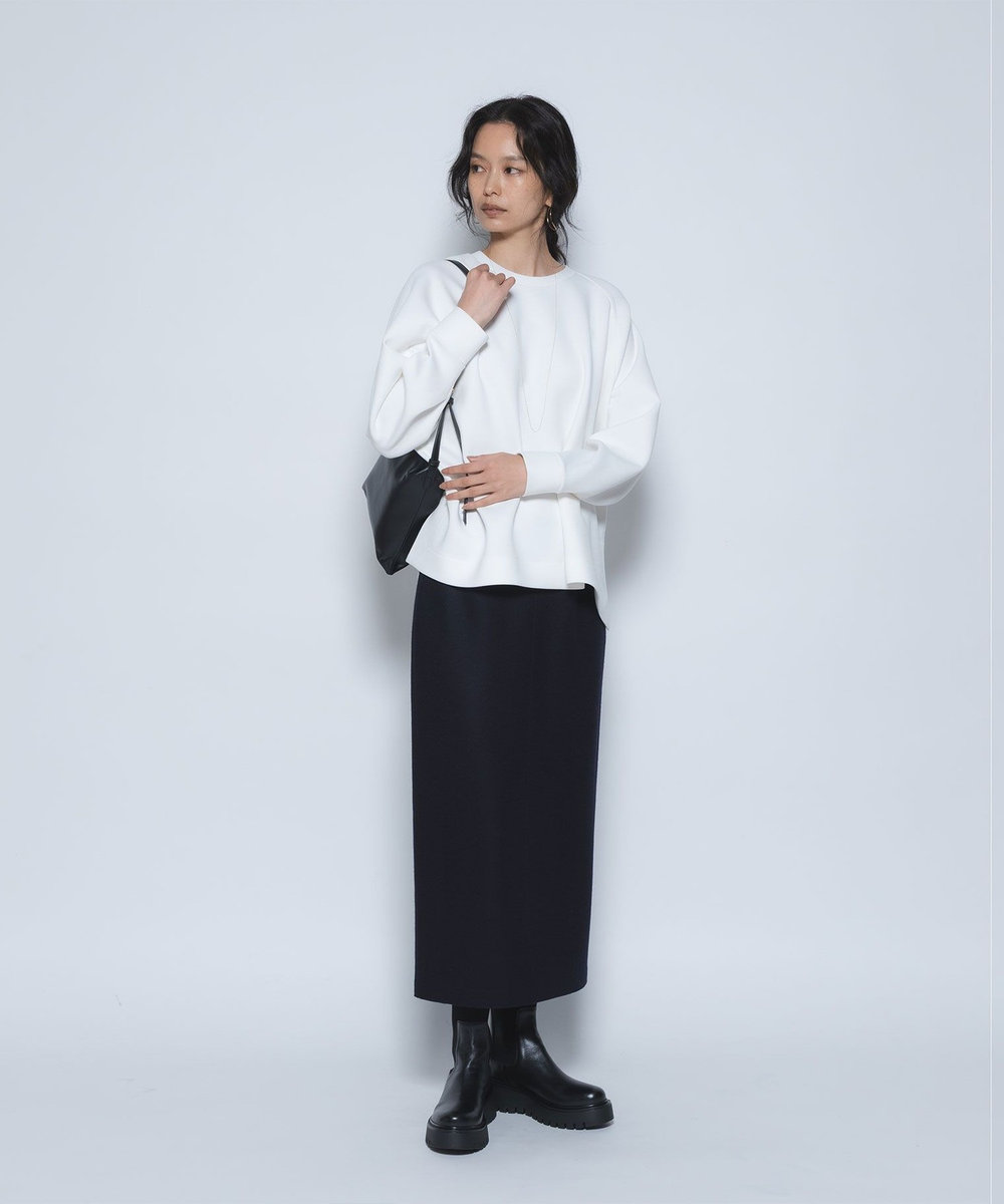 1er Arrondissement ウールスムースタイトスカート ネイビー