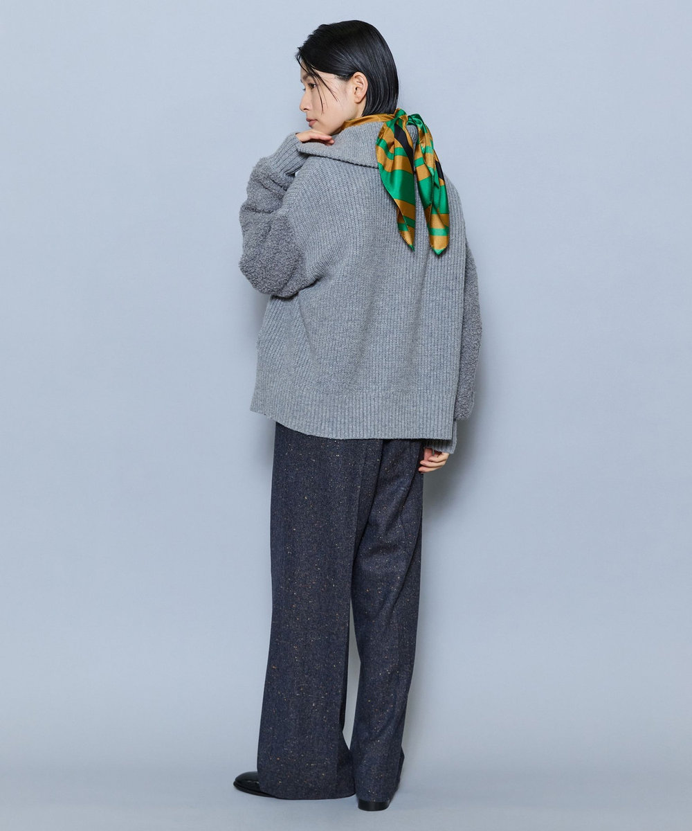 MOGA 畦×ビッグループハイネックブルゾン グレー