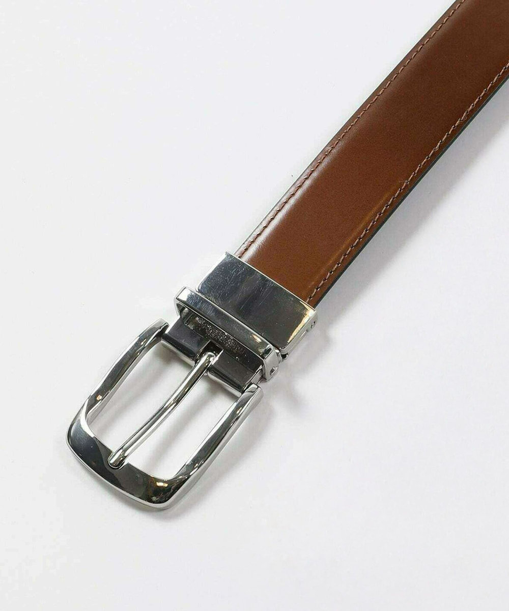 MEN'S BIGI アドバンレザーリバーシブルドレスベルト キャメル